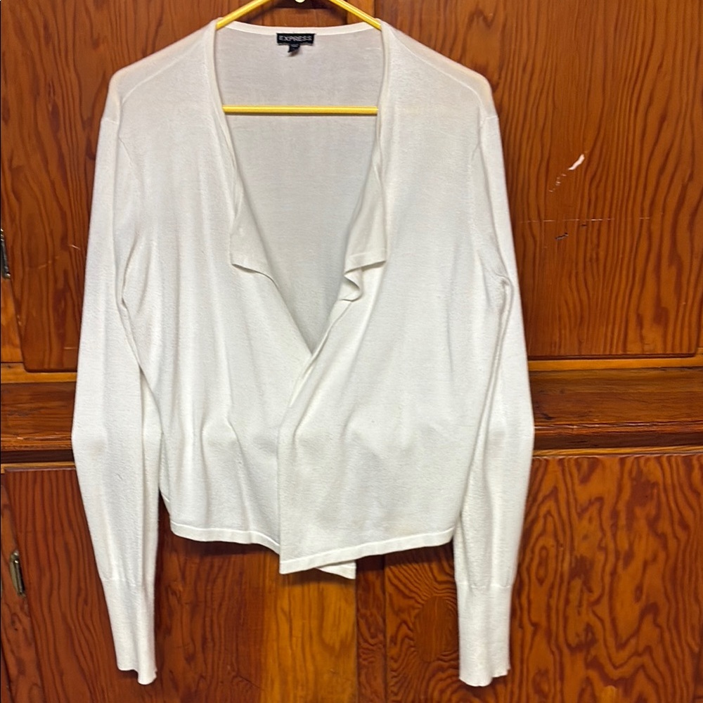 Express Ivory Open Front Cardigan